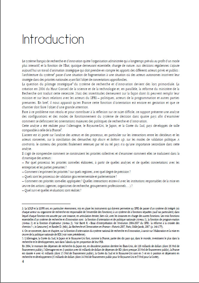 Rapport final du groupe de travail FutuRI  Analyse du systme de dcision et dorientation des politiques publiques de RDI de quelques pays 